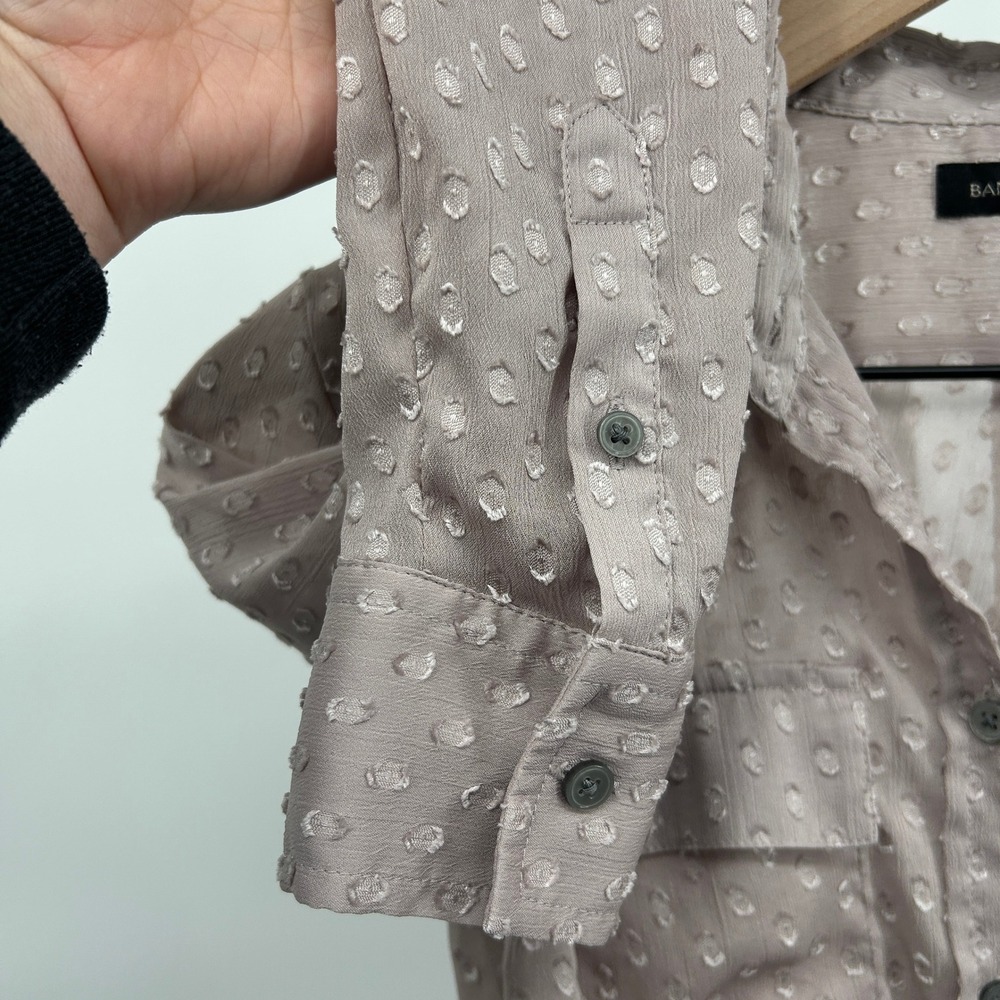 Banana Republic Dillon Clip Dot Blouse City Grey XS - Picture 6 of 8